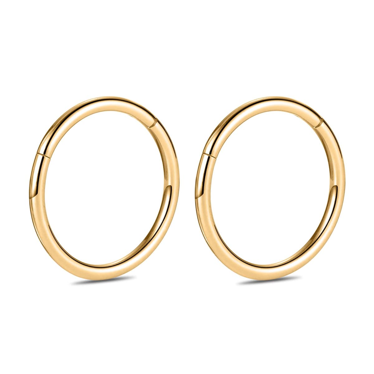 hengkaixuan 2Pcs Titanium Nose Hoop Rings Hinged Segment Clicker Rings Cartilage Helix Lip Tragus Conch Piercing Jewellery Sleeper Earrings Septum Lobe Hoop Earrings — view 6
