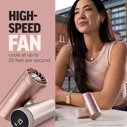Shark ChillPill – The Only 3-in-1 Personal Cooling System with Fan, InstaChill Cooling Plate & Dry-Touch Mist – Portable, Handheld, Drops Skin Temp Up to 16°F, 10 Speeds, Carbon, FA022 — view 2
