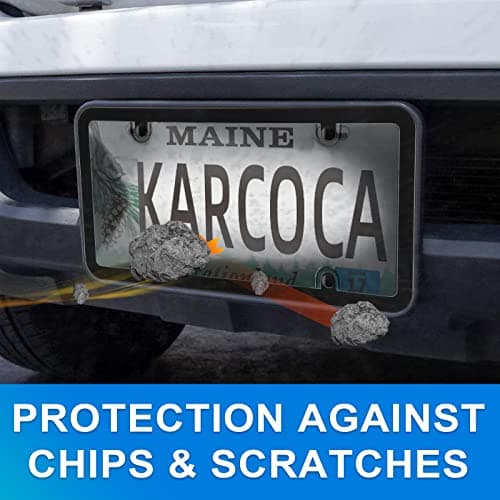 Tinted License Plate Covers Smoked Unbreakable License Plate Covers Frame Shield Combo fits Any Standard US Plates,Novelty Bubble Design Covers - Screws Included — view 3