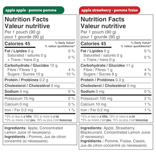 GoGo squeeZ Fruit Sauce Snack Pouches Variety Pack - Apple Apple, Apple Strawberry. 100% Real Fruit Puree, No Sugar Added, No Preservatives, 12 x 90g Squeezable Fruit Snacks