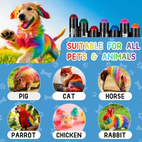 12 Pack Dog Hair Color Dye Temporary Non-toxic Vibrant Colors Washable Pet Safe Paint for Dog Cat Animals — view 5