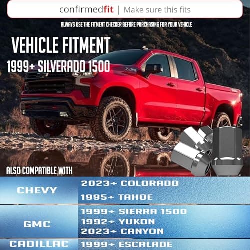 Wheel Accessories Parts 24 Pcs M14x1.5 14x1.5 Thread OEM Style Lug Nuts 1.77" Long Chrome 7/8" 22mm Hex Fits Chevy Silverado 1500 ｜ GMC Sierra 1500 ｜ Cadillac Escalade GM 9596070 ｜ 611-236