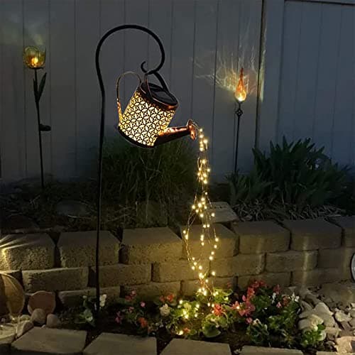 Solar Watering Can with Lights,Solar Outdoor Garden Decor Lights Waterproof Hanging Lantern Landscape Lights Retro Metal Solar Lights for Yard Lawn Patio Gardening Gifts