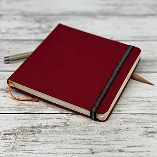 Travelogue Square Drawing Book, 5.5" x 5.5" Artist Journal - 128 Sheets Buff Paper, Vermilion Red Cover — view 4