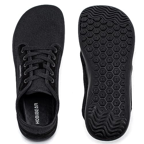 HOBIBEAR Womens Barefoot Minimalist Shoes Wide Width Low Drop Sneakers Lightweight Road Running Walking Tennis Casual Mesh Minimus Comfy Loafer Nurse Workout Work Drving Travel Black — view 5