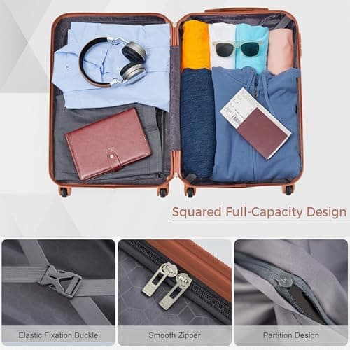 Luggage 3 Pcs ABS Hardside Luggage Sets Spinner Wheels Suitcases — view 4