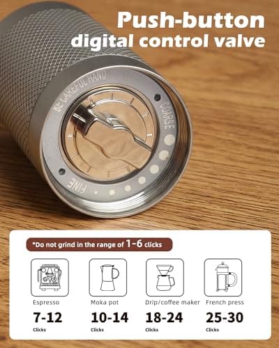 Pro Manual Coffee Grinder Stainless Steel Conical Burr With Adjustable Settings.Portable For Espresso, French press, Pour-over. All-metal, Plastic-free, Perfect For Travel camping — view 2