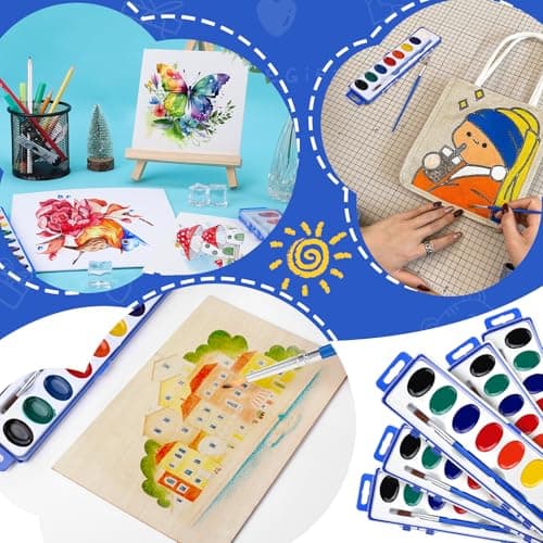 20 Pack Watercolor Paint Set Bulk for Kids, 8 Colors Washable Water Colors — view 4
