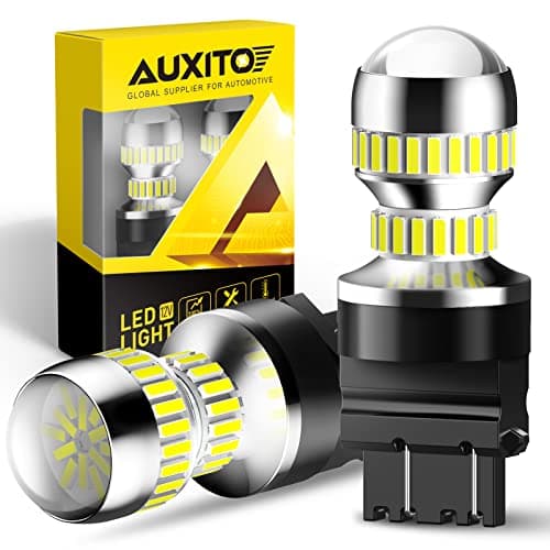 AUXITO 3157 LED Bulb White, Super Bright 4157 3156 LED Reverse Light Bulbs 3056 3057 3047 4057 3457 4114 LED Bulb for Exterior Backup Tail Brake DRL Signal Parking Lights, Pack of 2