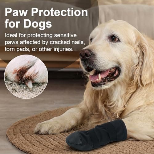 IKIPUKO Dog Boot for Paw Wound Recovery, Anti-Slip Dog Injured Paw Protector, Shoe for Medium Large Dogs, Adjustable Dog Bootie Outdoor to Keep Paw Dry and Clean, Prevent Licking, Dirt and Mud, XL — view 3