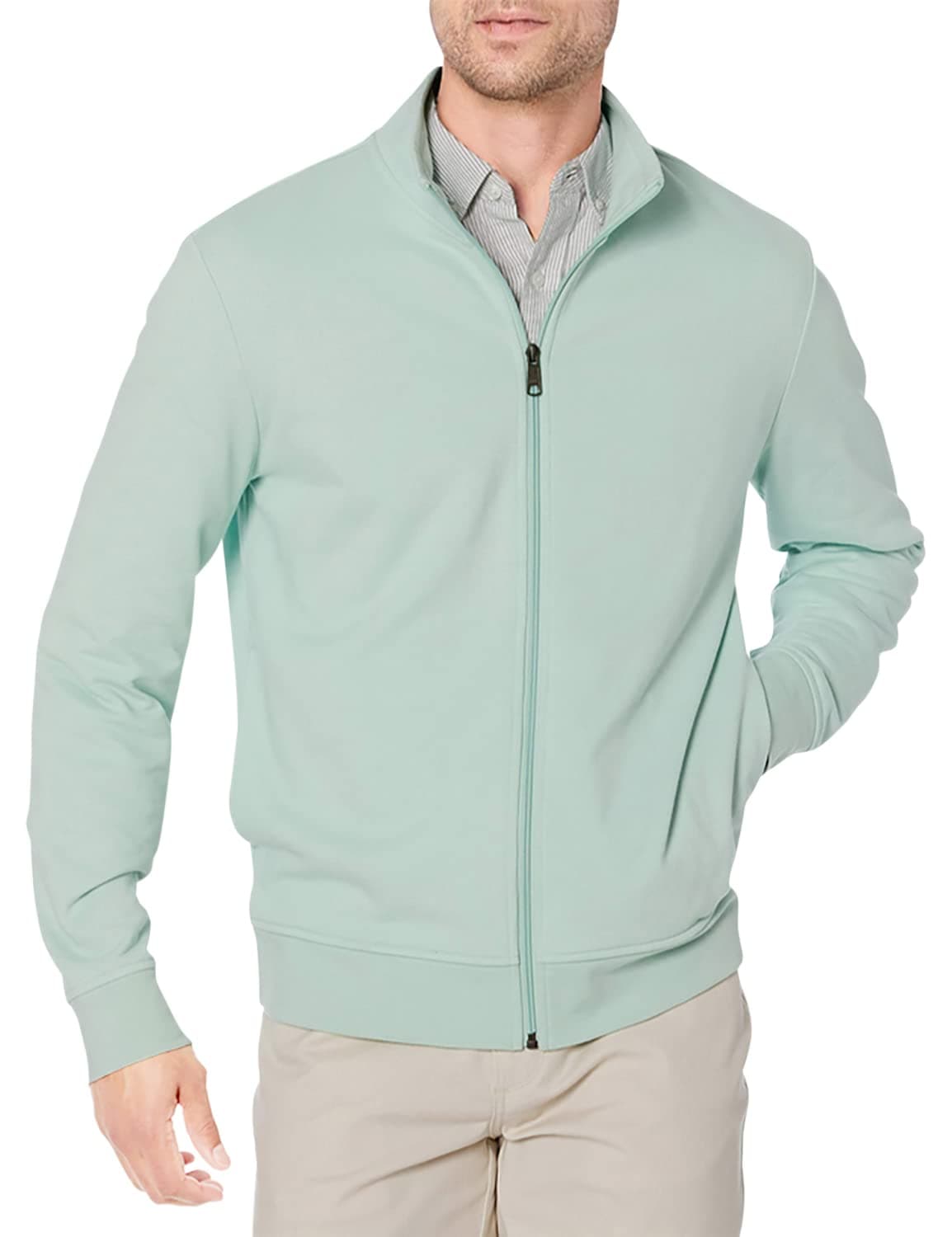 Amazon Essentials Sudadera Ligera de Felpa con Cremallera Completa y Cuello Perkins Hombre — view 14