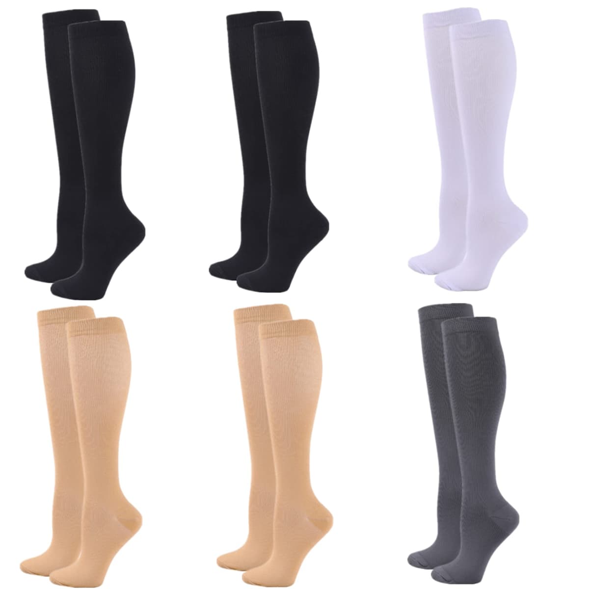 Compression Socks for Women Men, 2/3/4/6 Pairs 20-25mmHg Knee High Socks Compression Stockings for Sport, Athletic, Edema, Diabetic, Varicose Veins, Travel, Pregnancy, Nursing — view 21