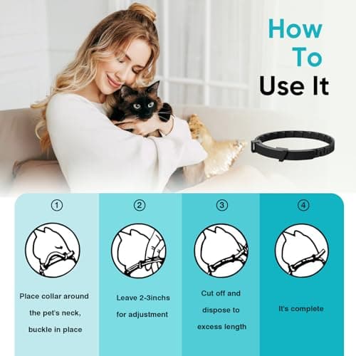 Calming Collar for Cats 6 Pack Cat Calming Pheromones Collar Stress and Anxiety Relief for 30 Days Pheromone Collars Adjustable Calm Care Products Anti Aggression Stop Meowing Relaxer for Cats in Heat — view 5