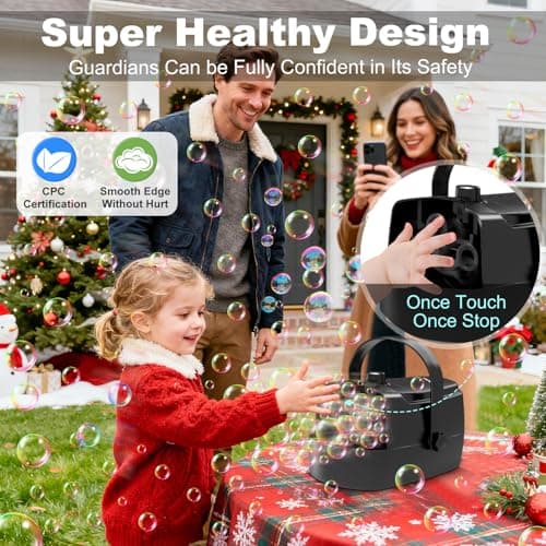 Zerhunt Durable Bubble Machine for Party: 3 Power Modes for Non-Stop Fun - 18000+ Bubbles Per Minute High Output 30 Mins Bubbles per Refill - Kids Safe Auto-Stop for Outdoor Backyard Birthday — view 2