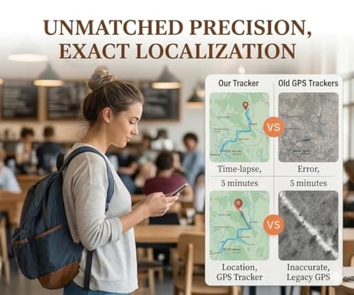 Magnetic GPS Tracker for Vehicles and Dogs, No Monthly Fee Real-Time GPS Locator, Waterproof Mini Anti-Lost Tracking Device Compatible with Android & iOS iPhone, Long Battery Life — view 3