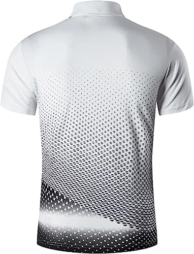 jeansian Men's Short Sleeve Fit Sport Polo Tee Shirts T-Shirts Tshirt Tops Poloshirt Golf Tennis Pickleball LSL195_WhiteBlack_XL — view 4