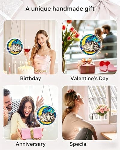 Acrylic Suncatcher Jigsaw Puzzle, Window Suncatcher Acrylic Puzzle, 83 Pieces DIY Suncatcher Kits for Adults, Home Decor Gift for Women Men Mom Birthday Gift (I) — view 3