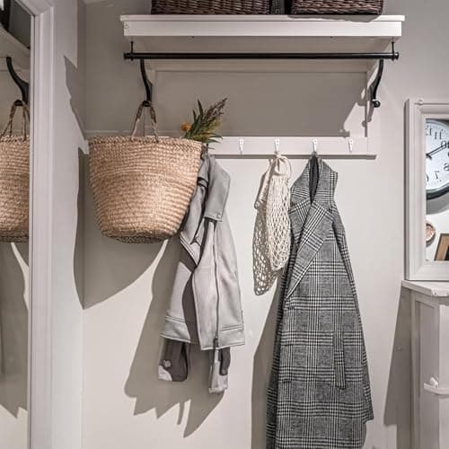 ZBDPOVT 15Pcs White Coat Hooks - Wall Hooks for Closet Hanging, Multi-Room Use (Bathroom/Bedroom/Kitchen), Holds Coats/Towels/Scarves/Hats/Keys/Cups, Includes 30 Screws — view 5