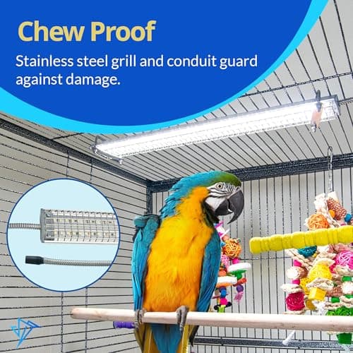 M&M Cage Company - Bird Cage Light for Soft Bill & Hook Bill Birds- Full Spectrum LED Pet Lamp (24" Hookbill Light) — view 3