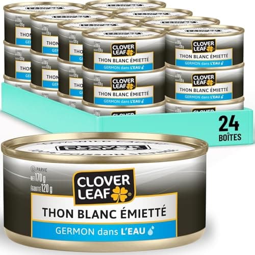 Clover Leaf Flaked White Albacore Canned Tuna in Water - 170g, 24 Count - Excellent Source of Protein, 14g per 55g Serving Drained - 100% Wild-Caught and Traceable — view 2