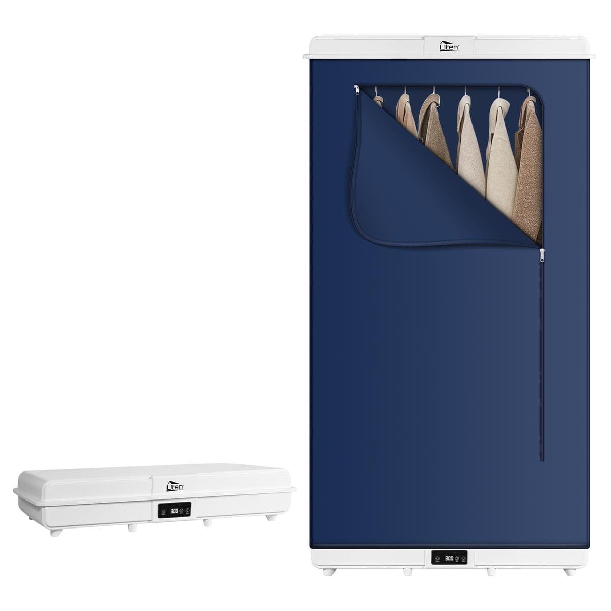 Uten Secadora de Ropa Eléctrica Portátil 1.7m, 1500W Secadora Plegable, Instalación y Almacenamiento Rápido, Capacidad de 15kg, Temporizador de 180 Min y Función de Calefacción PTC, Reducción de Ruido — view 8