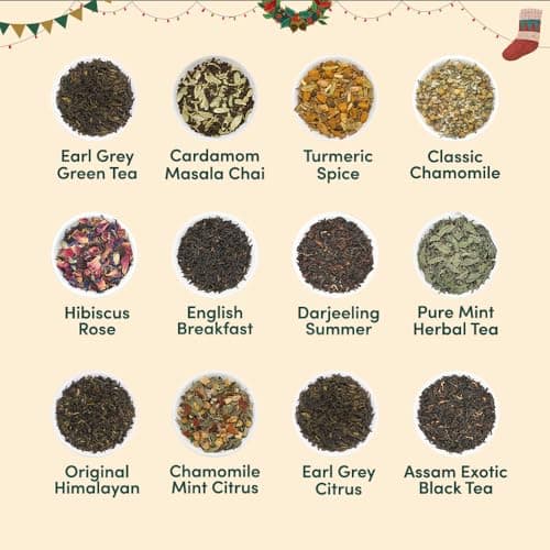 VAHDAM Christmas Tea Bags Gift Set | Limited Edition – 24 Unique Flavors | Luxury Holiday Tea Gift Box | Christmas Tea Present for Women, Men & Adults — view 3