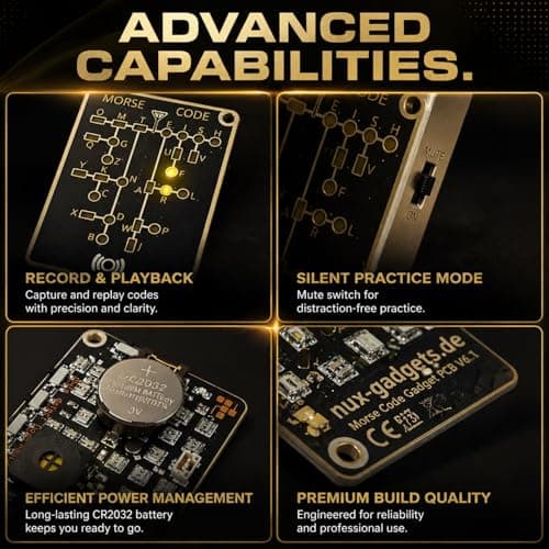 Morse Code Trainer Card Pro (LED Edition), Portable Trainer Morse Code Trainer, Morse Code Learning Kits for Hobbyists & Beginners (2 pcs) — view 3