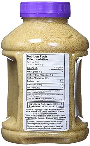 KIRKLAND SIGNATURE Minced California Garlic, 1.36 kg (Pack of 1)