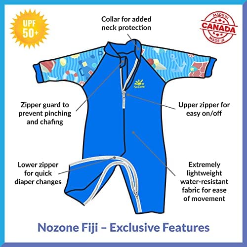 Nozone Fiji Sun Protective Baby Swimsuit in Marine Blue/Arthur Print, 0-6 Months — view 2