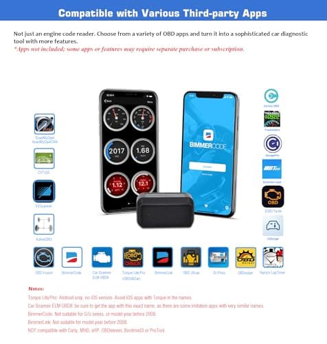 VEEPEAK OBDCheck BLE Bluetooth OBD2 Scanner Car OBD II Diagnostic Scan Tool Check Engine Code Reader for iOS and Android — view 2