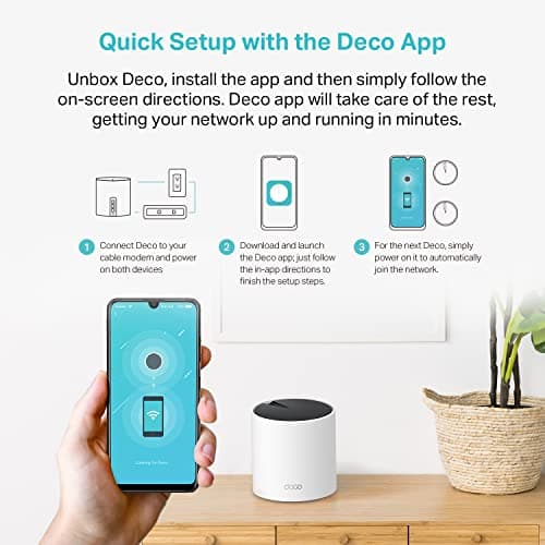 TP-Link Deco X55 AX3000 WiFi 6 Mesh System - Covers up to 2500 Sq.Ft., Replaces Wireless Router and Extender, 3 Gigabit Ports, Supports Ethernet Backhaul, Deco X55(1-Pack) — view 7