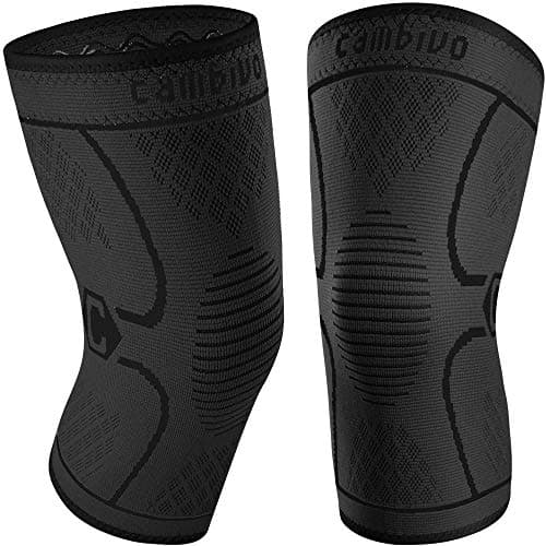 CAMBIVO Knee Brace Support(2 Pack), Knee Compression Sleeve for Running, Hiking, Basketball, Arthritis, Meniscus Tear, Knee Pain Relief and Injury Recovery