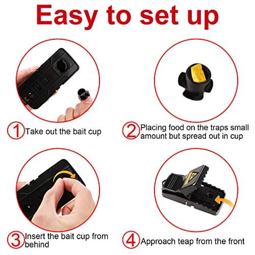 Mouse Traps 8 Pack - Humane Instant Catch Reusable Indoor/Outdoor Snap Traps for Small Mice, Safe & Effective Rodent Catcher with Easy Clean Design (Kids & Pets Friendly) — view 4