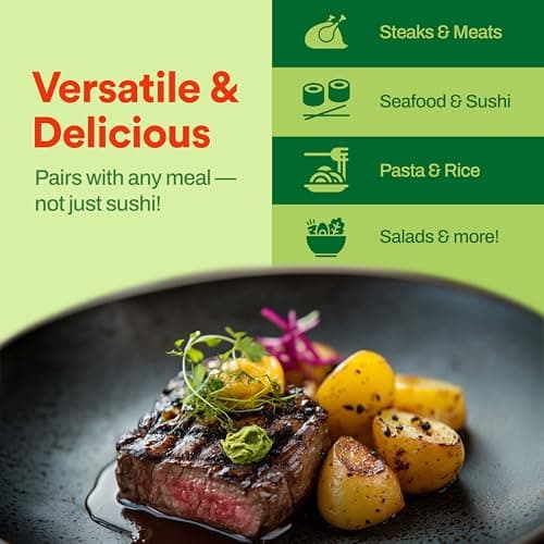 Wasabi-O Premium Wasabi Paste - Real Genuine Wasabi Paste for Sushi, Sashimi, Poke, & More - Vegan, Vegetarian, Halal - 1.52oz (43g) Tube — view 5