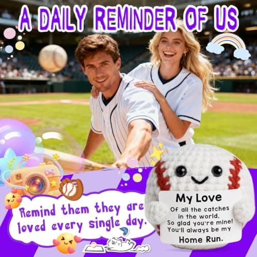 TKGIFTHOT Valentines Gifts for Him Her Boyfriend Girlfriend Crochet Baseball Gifts for Birthday Anniversary Valentines Day Romantic I Love You Gift for Husband or Wife — view 4