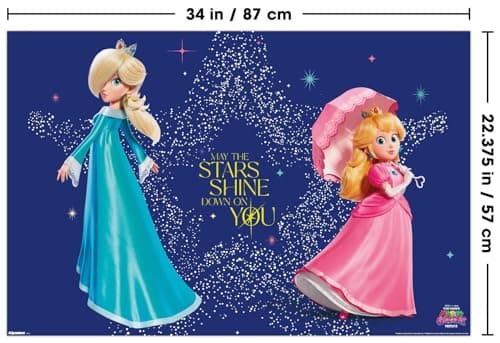 Nintendo The Super Mario Galaxy Movie (2026) - Peach & Rosalina Stars Wall Poster, 34L" x 22.4W", Unframed Version — view 2