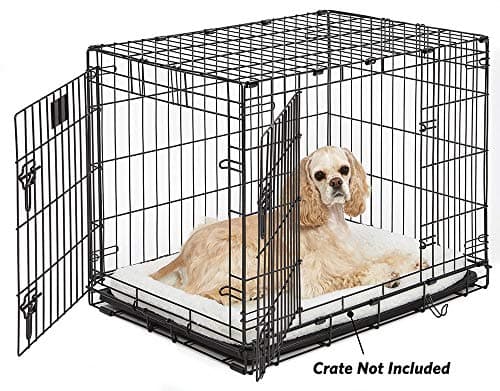 MidWest Homes for Pets 74.4cm x 56.5cm x 7.5cm White Fleece Dog Bed, Comfortable Bolster Dog Bed, Fits a 76.2cm Long Dog Crate, Easy Maintenance Machine Wash and Dry, White, Model 40230 — view 2