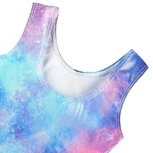 BAOHULU Gymnastics Leotards for Girls Kids Sparkle Tank Biketards with Shorts Dance Outfit, Blue Cat, 8-9 Years — view 3