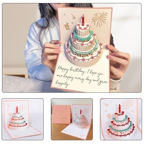 8 Year Old Girl Gift Ideas, Socks for 8 Year Old Girls, 3D Pop Up Birthday Card, 8th Birthday Gifts for Girls — view 2