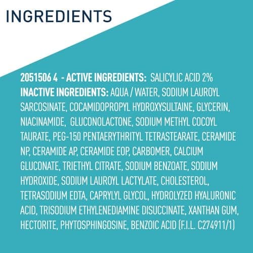 CeraVe Acne Treatment Face Wash, Salicylic Acid Cleanser with Purifying Clay, Niacinamide, and Ceramides, Pore Control and Blackhead Remover, 8 Ounce — view 6