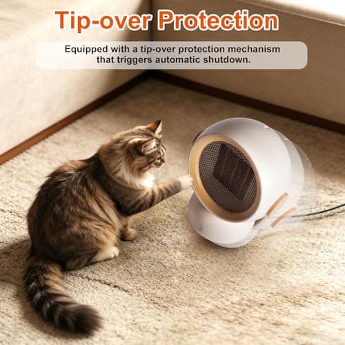 Space Heater, Portable Electric Space Heater for Indoor Use, 1200W/600W PTC Ceramic Heater with Tip-Over & Overheating Protection for Office Desk Bedroom Home, 3S Efficient Heating Mini Desk Heater — view 2
