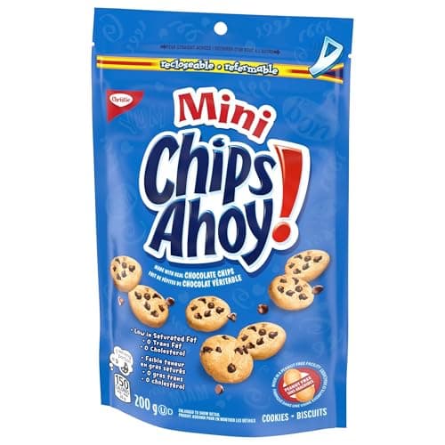 CHIPS AHOY! Mini Original Chocolate Chip Cookies, Made in a Peanut-Free Facility, School Snacks, 200 g, Baked in Canada — view 9