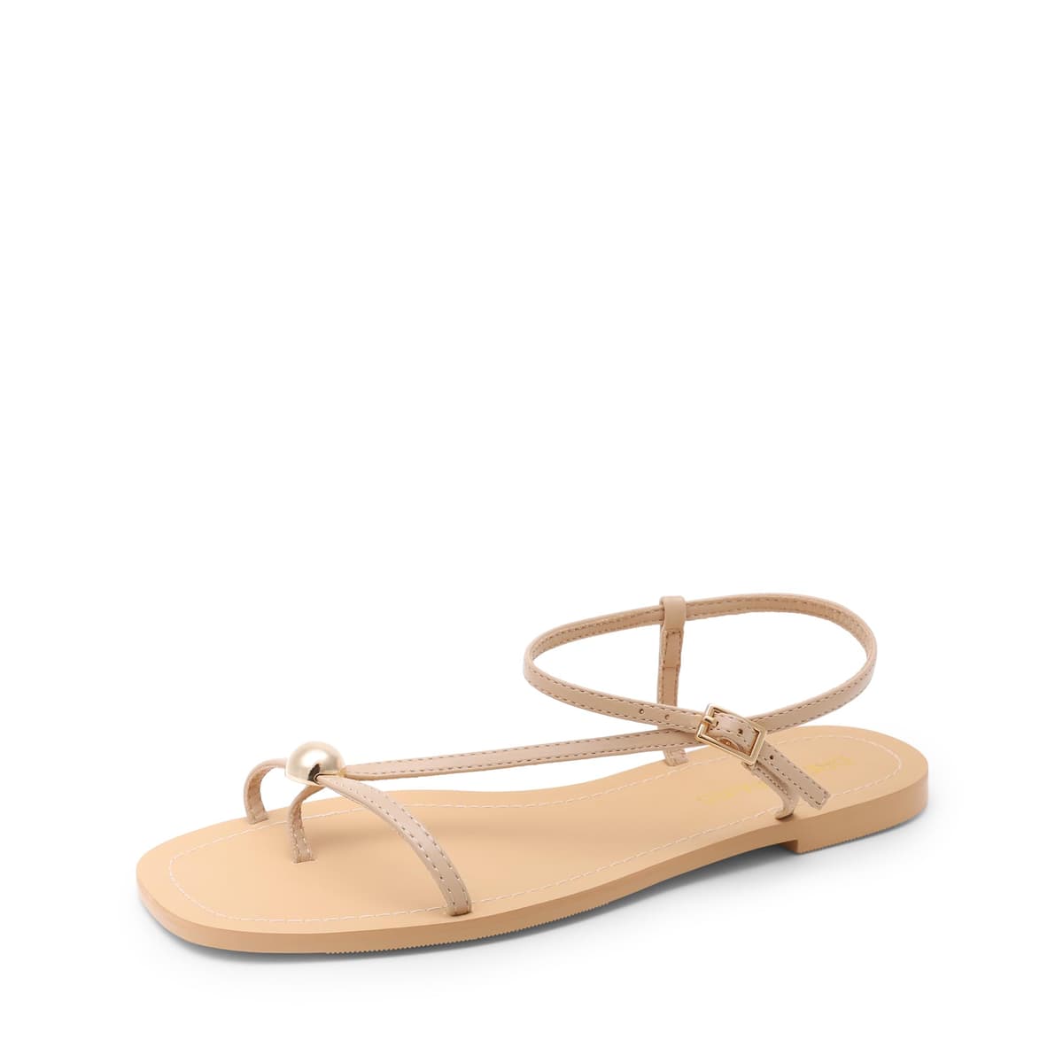DREAM PAIRS Women's Strappy Flat Sandals for Women Comfortable Open Square Toe Sandals Dressy Beach Thong Cute Wedding Summer Ankle Strap Sandals — view 11