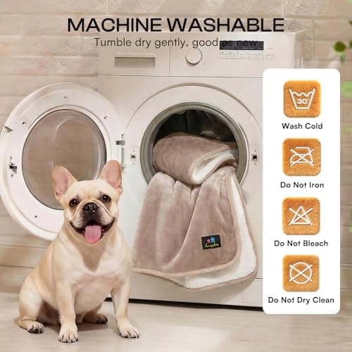 Luciphia Waterproof Pet Blanket, Washable Reversible Sherpa Fleece Throw — view 5