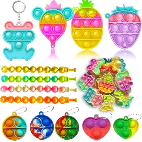 160 Pcs Fidget Toys Party Favors Pack, Randomly Selected Pop Sensory Set Gifts Stickers for Kids Adults Boy Girl Stocking Stuffers Autistic Bulk Goodie Bag Filler Treasure Box Classroom Prizes School — view 3
