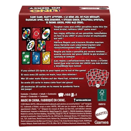 Mattel Games UNO Show ‘em No Mercy Card Game for Kids, Adults & Family Parties & Travel with Extra Cards, Special Rules & Tougher Penalties — view 4