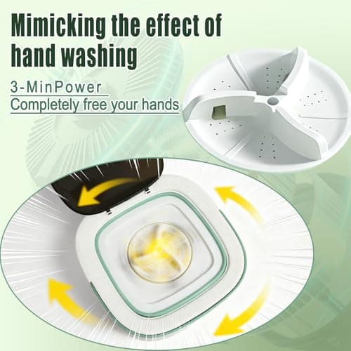PXNTLA Mini Portable Foldable Washer - 16L Portable Washing Machine, Spin dryer, Small Folding Washing Machine 3 Cleaning Modes for Baby Clothes/Intimate Apparel, for Travel, Home