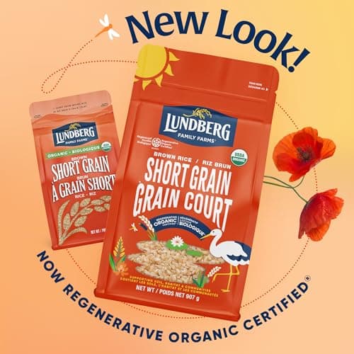 Lundberg Organic Short Grain Brown Rice - Regenerative Organic Certified Whole Grain Rice, High Fiber, Gluten Free, Resealable 907g Bag — view 4