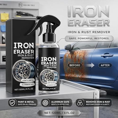Iron Eraser Iron and Rust Remover, 2PCS Iron Eraser Rust Remover Spray for Car Wheels and Paint, Fast Acting Rust and Brake Dust Remover, 2026 New Professional Automotive Surface Cleaning (0A) — view 3
