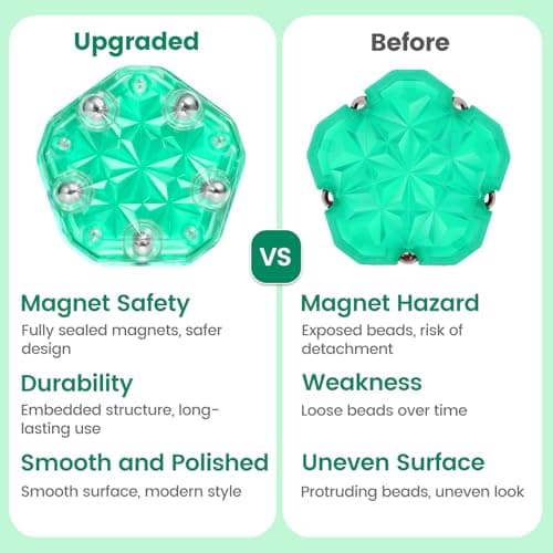 DYRDM Magnetic Fidget Sphere, Premium Magnetic Fidget Toy and Desk Toy for Stress Relief and Focus, Creative Geometric Desk Accessory for Adults and Office Relaxation Green